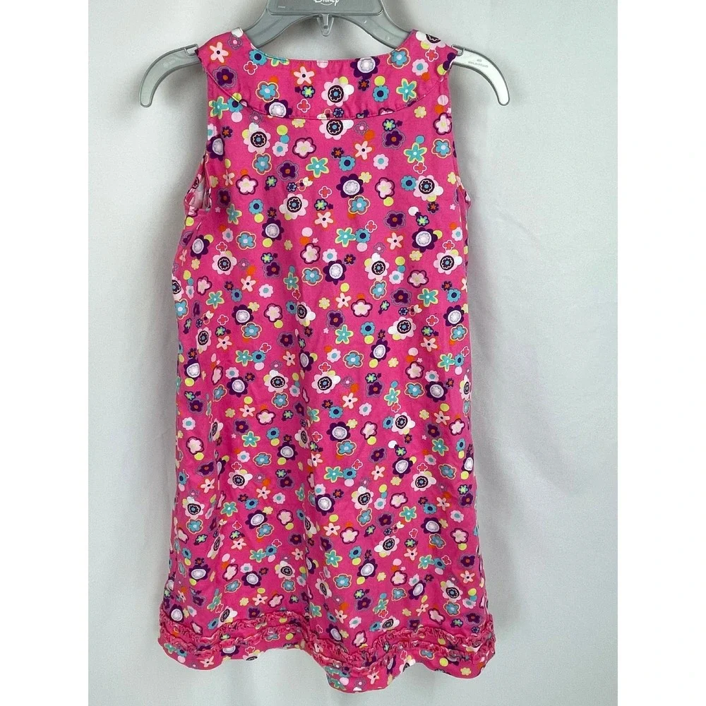 Hanna Andersson Girl 140 US 10 Pink Sleeveless Floral Summer Dress 34936